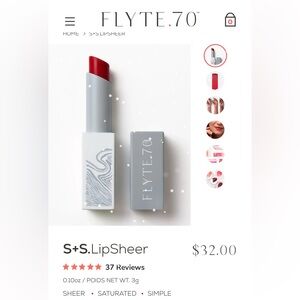 Flyte.70 Saturated Simple LipSheer, color Oh L’Amour, moisturizing, vegan